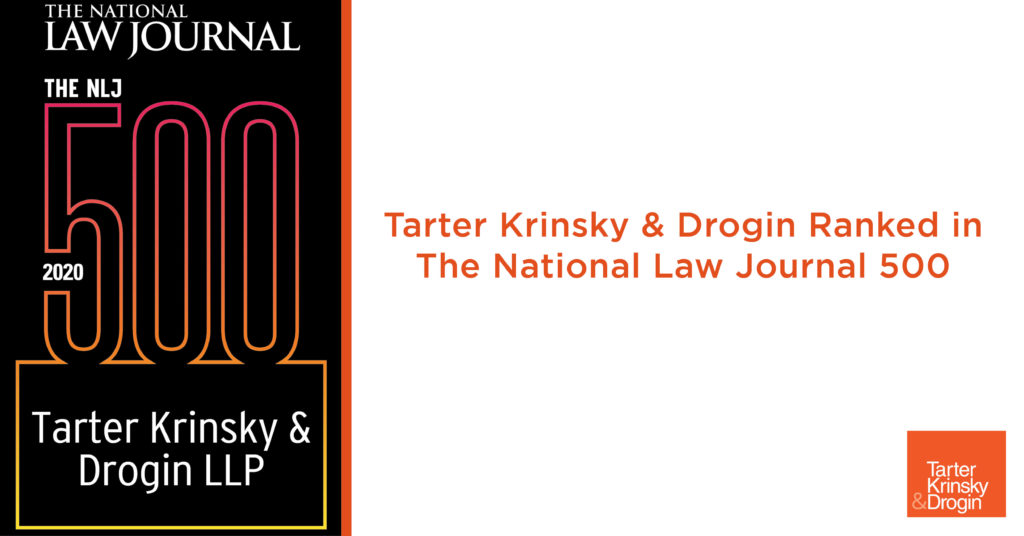 Tarter Krinsky & Drogin Ranked in The National Law Journal 500